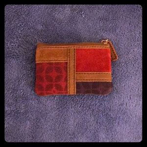 Fossil Small Leather Change Purse with Key Ring